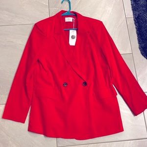 BRAND NEW Oversized Linen Red Blazer